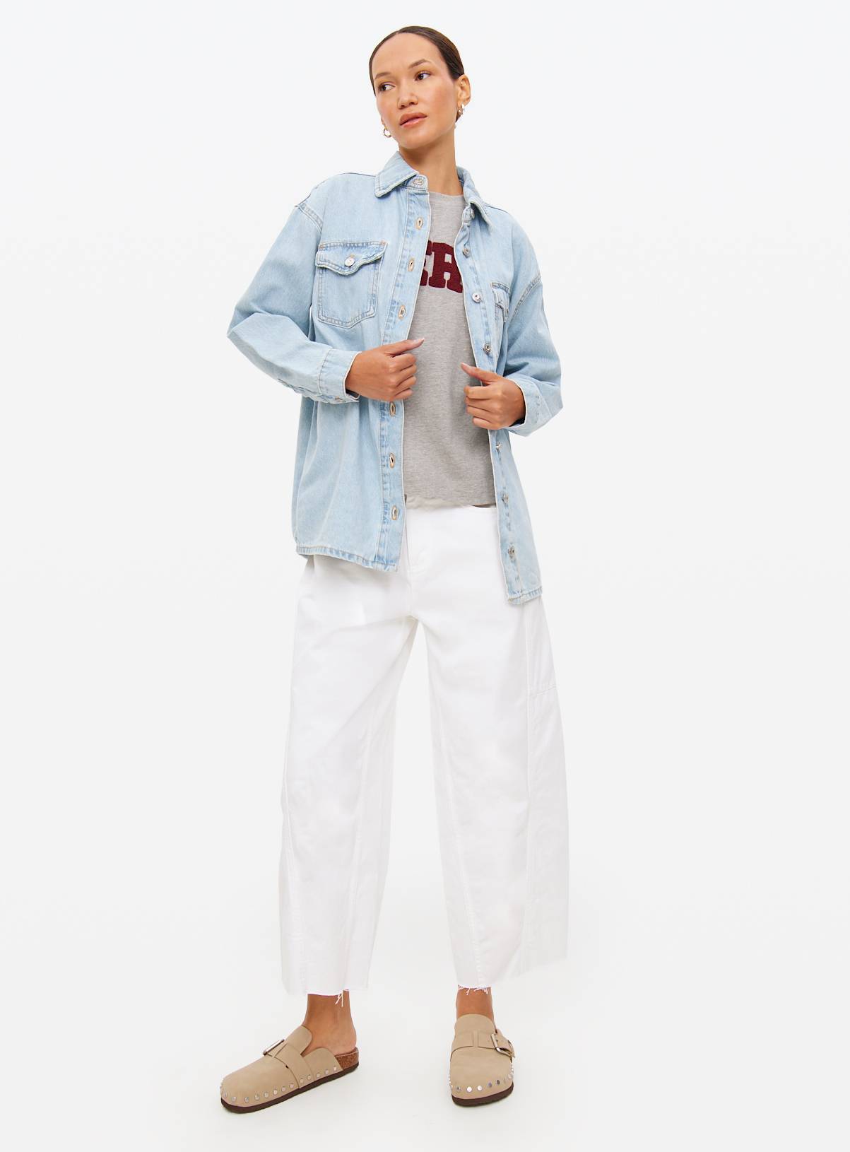 Light Washed Oversized Denim Shirt 16 - Image 2